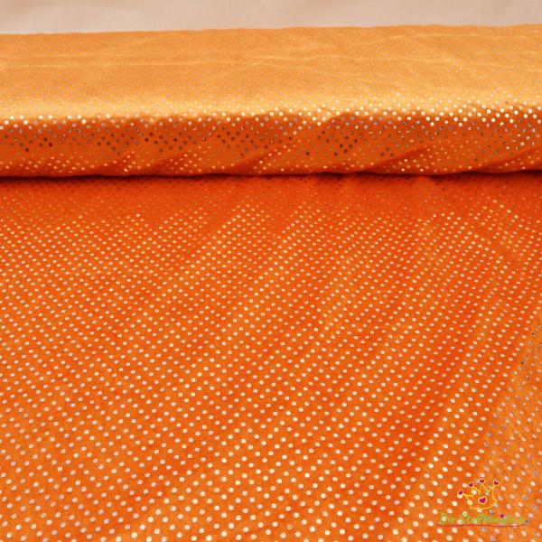50x70 cm Zuschnitt Panne Samt Pailetten - Orange